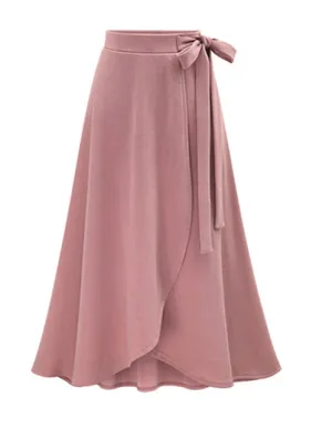 High Waist Irregular Split Long Skirt