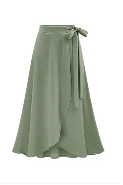 High Waist Irregular Split Long Skirt