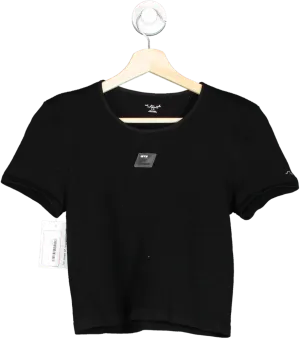 Ietsfrans Black Ribbed Cropped Tee XL