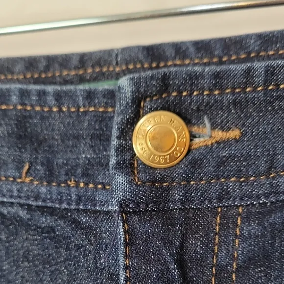 Indigo Blue Straight Leg Jeans with Mid Rise Waistband