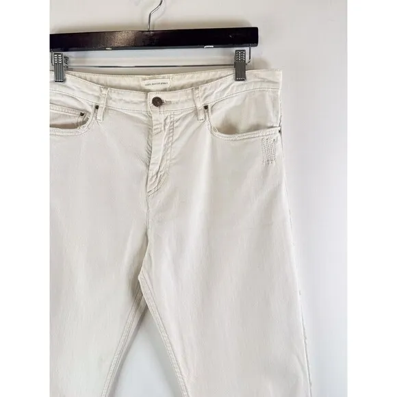 Isabel Marant Etoile Jeans White Denim Straight High Rise Light Wash 42 US 10
