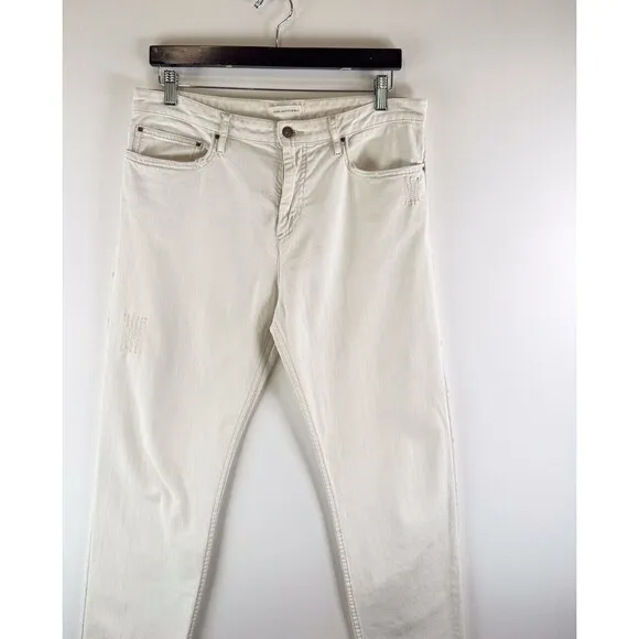 Isabel Marant Etoile Jeans White Denim Straight High Rise Light Wash 42 US 10