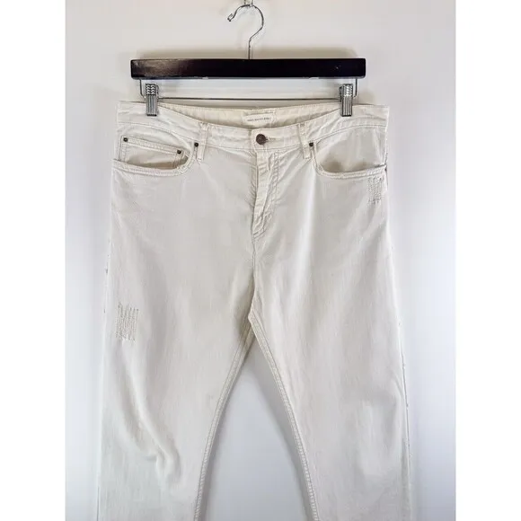 Isabel Marant Etoile Jeans White Denim Straight High Rise Light Wash 42 US 10