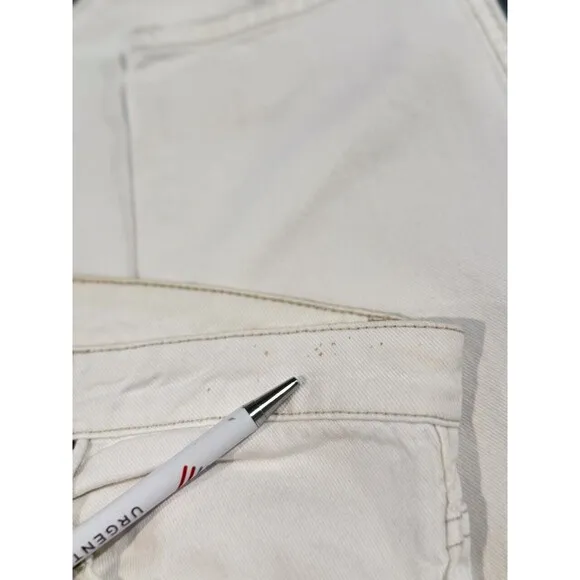 Isabel Marant Etoile Jeans White Denim Straight High Rise Light Wash 42 US 10