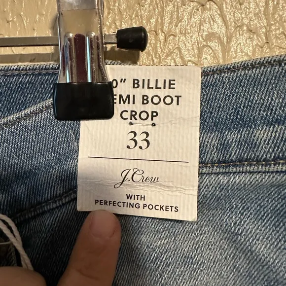 J. Crew‎ 10” Billie Demi-Boot Crop Jeans Bootcut Stretch Denim Size 33