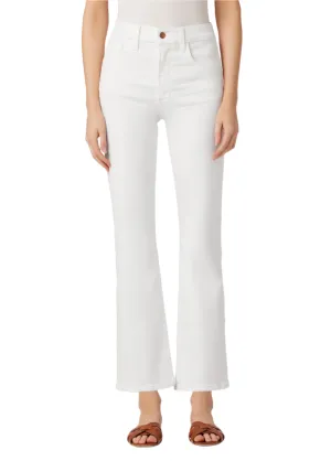 JJ - The Callie High Rise Cropped Bootcut | White