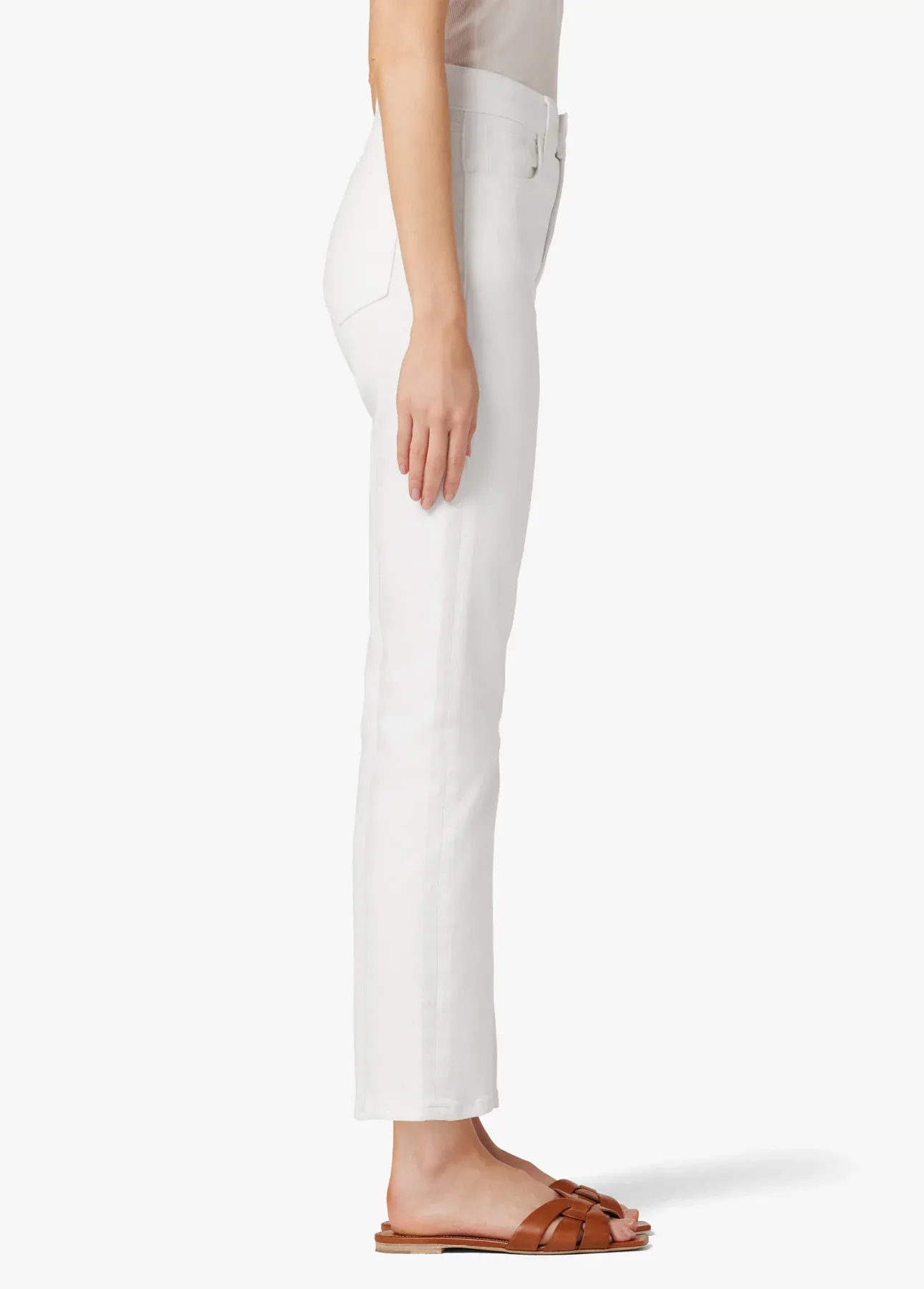 JJ - The Callie High Rise Cropped Bootcut | White