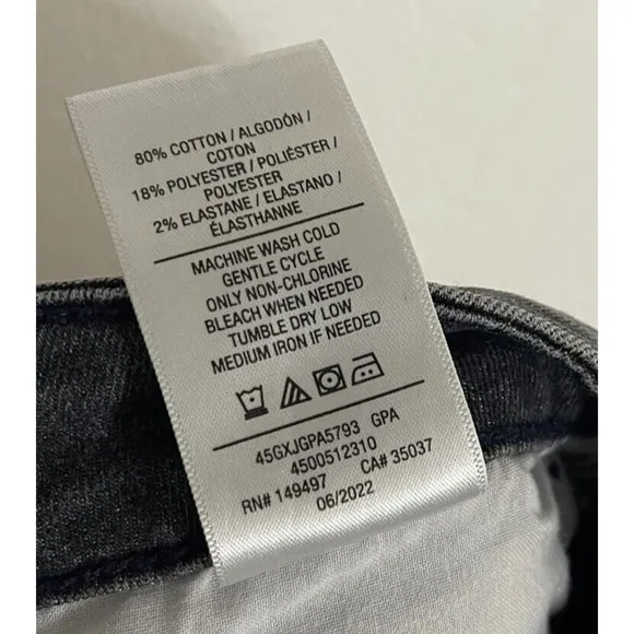 Joes Jeans 31 Black Gray High Rise Straight Leg Raw Hem Margot Womens