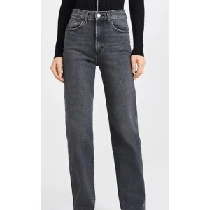 Joes Jeans 31 Black Gray High Rise Straight Leg Raw Hem Margot Womens