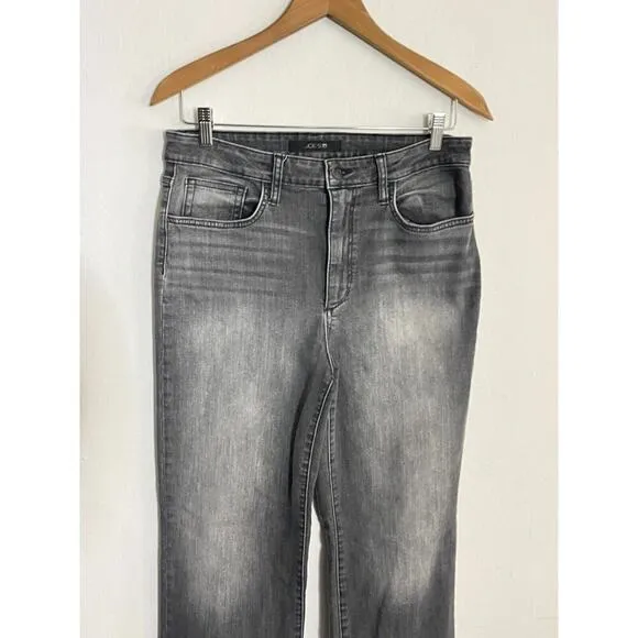 Joes Jeans 31 Black Gray High Rise Straight Leg Raw Hem Margot Womens