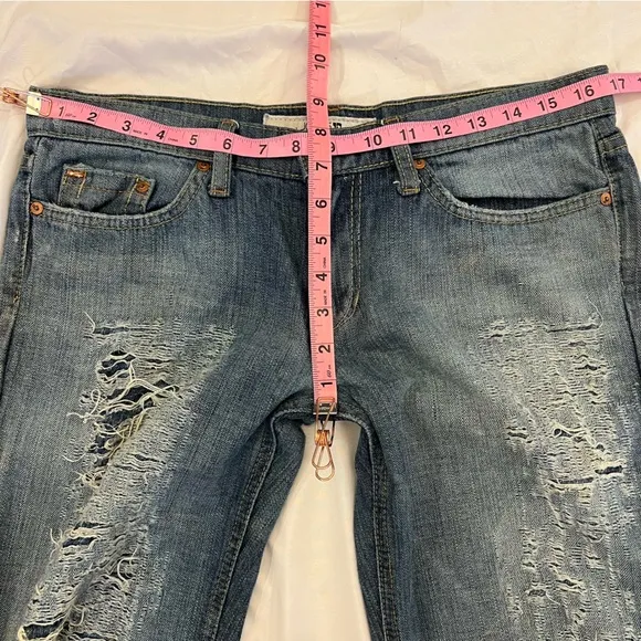 Joe’s Niel Distressed Destroyed Ripped Denim Flare Bootcut Jeans Size 30 x 34
