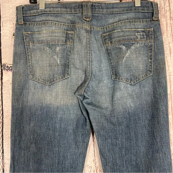 Joe’s Niel Distressed Destroyed Ripped Denim Flare Bootcut Jeans Size 30 x 34