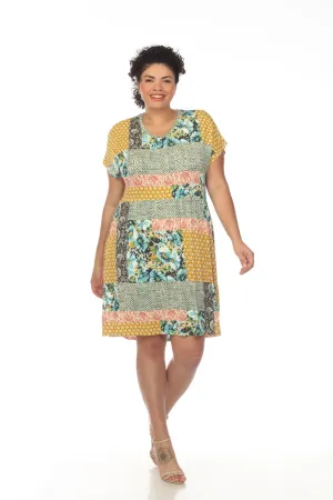 Johnny Was Paisley Block Relaxed T-Shirt Dress Boho Chic T31622