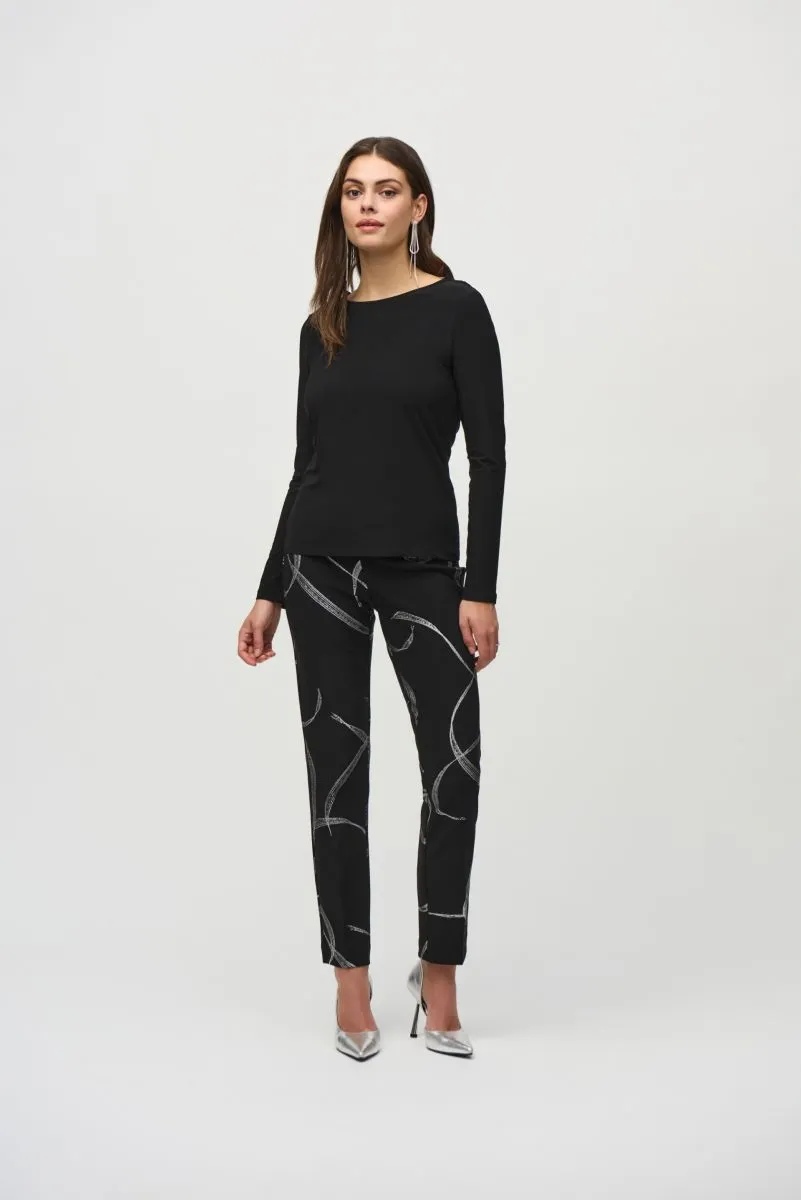 Joseph Ribkoff Back Chain Detail Long Sleeves Fitted Top 244113