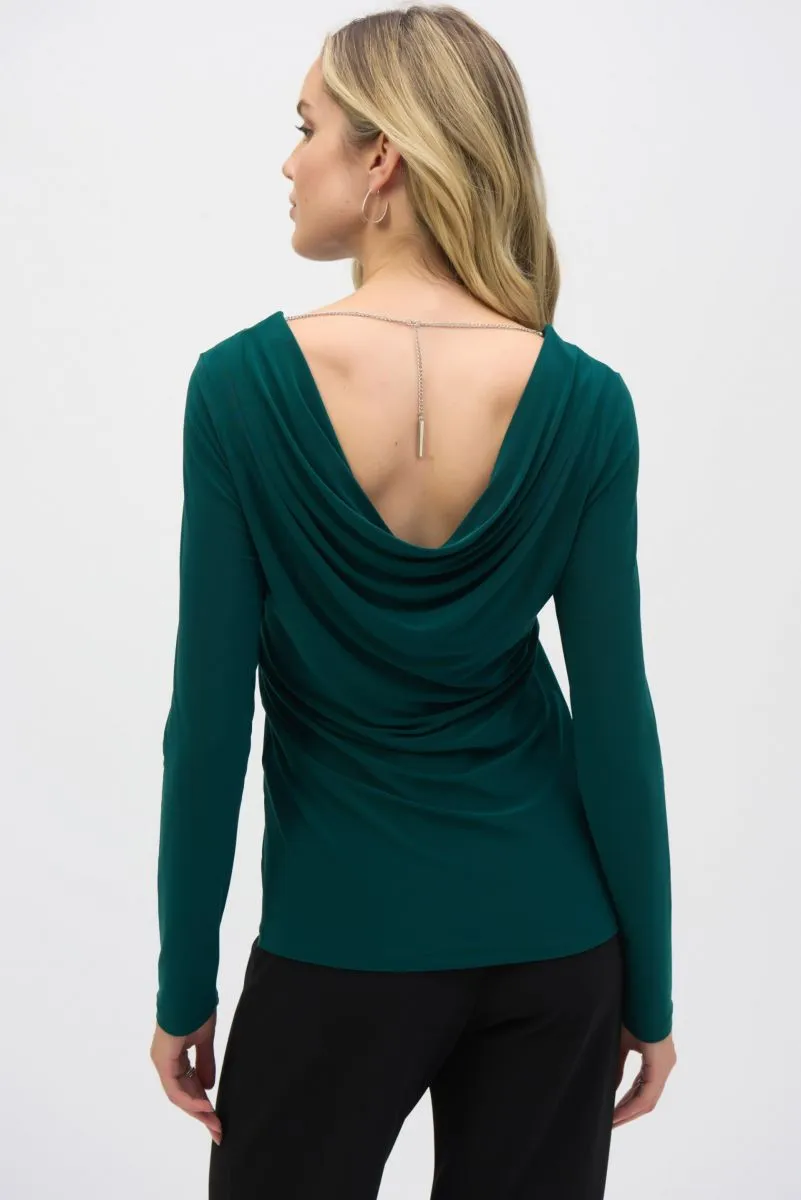 Joseph Ribkoff Back Chain Detail Long Sleeves Fitted Top 244113