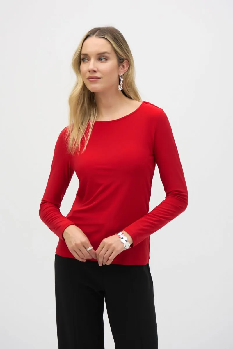 Joseph Ribkoff Back Chain Detail Long Sleeves Fitted Top 244113