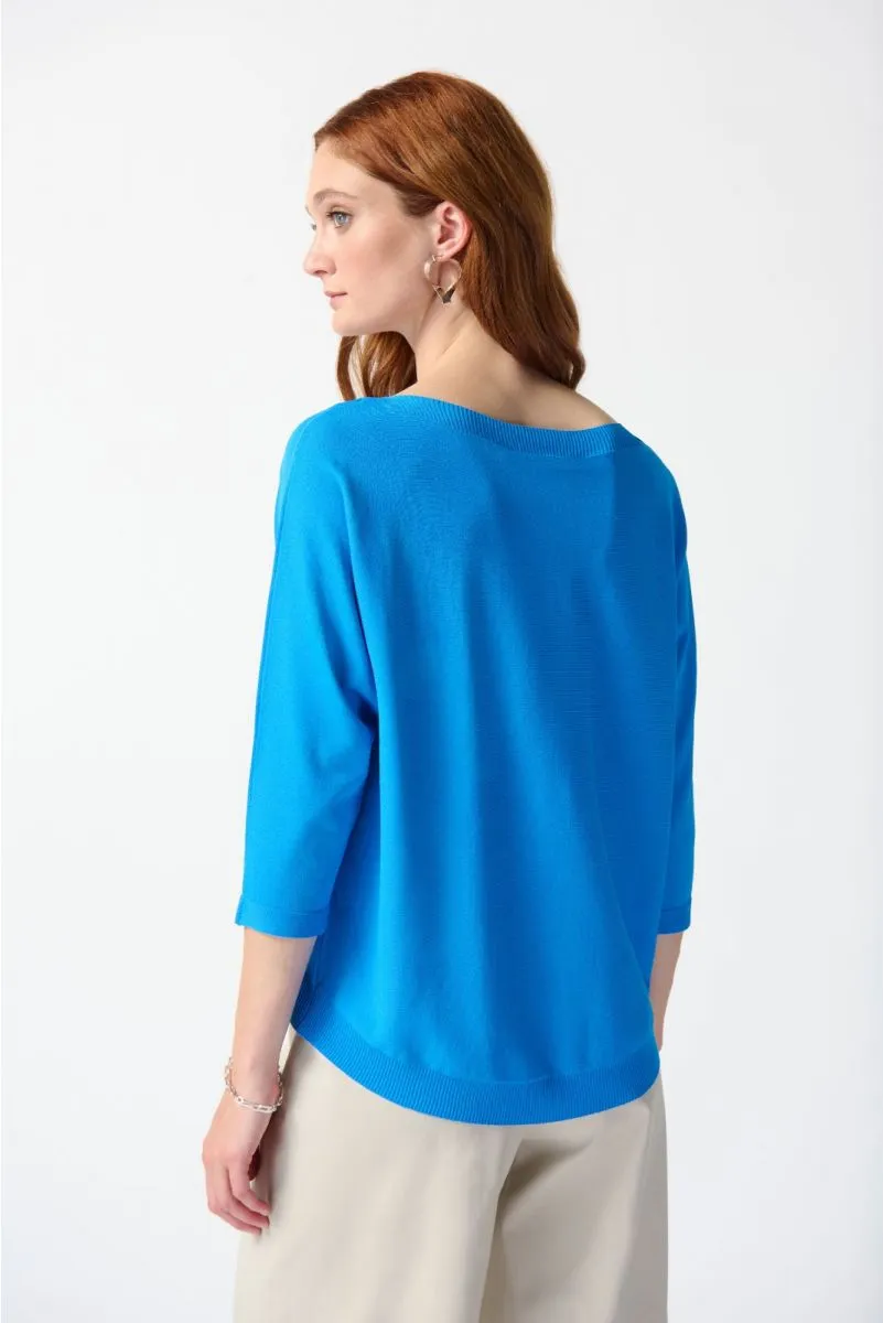 Joseph Ribkoff Boat Neck 3/4 Sleeve Knit Sweater Top 242905