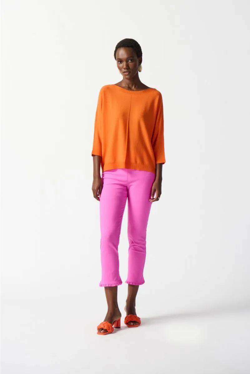 Joseph Ribkoff Boat Neck 3/4 Sleeve Knit Sweater Top 242905