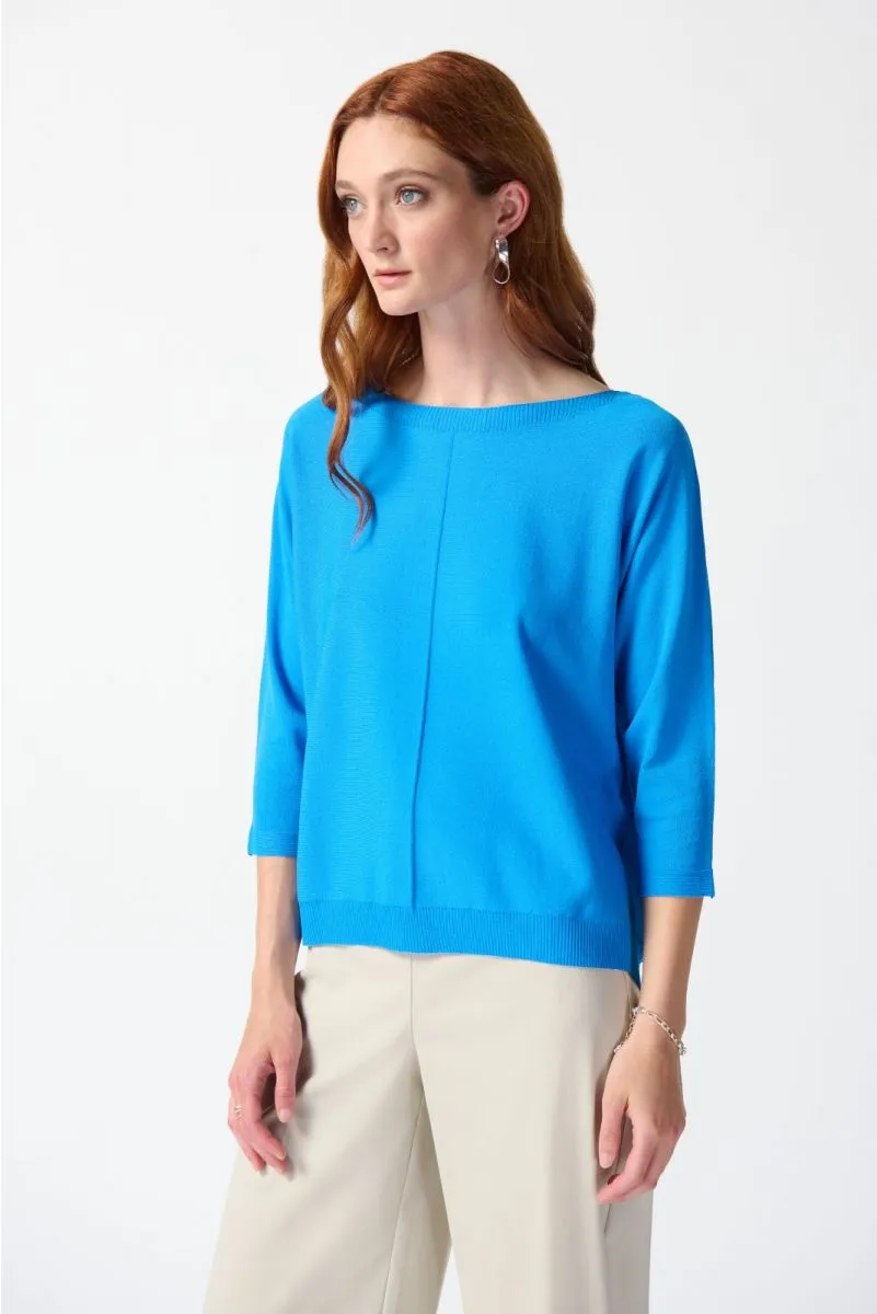 Joseph Ribkoff Boat Neck 3/4 Sleeve Knit Sweater Top 242905