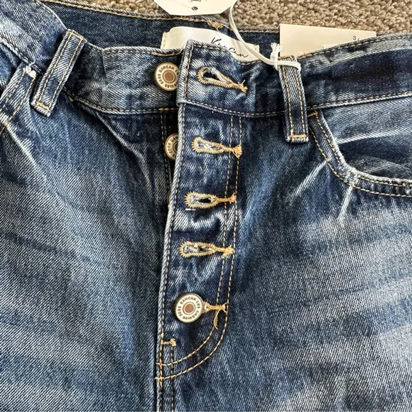 Kancan Keke High Rise Straight Leg Jeans Size 25 NWT Distressed