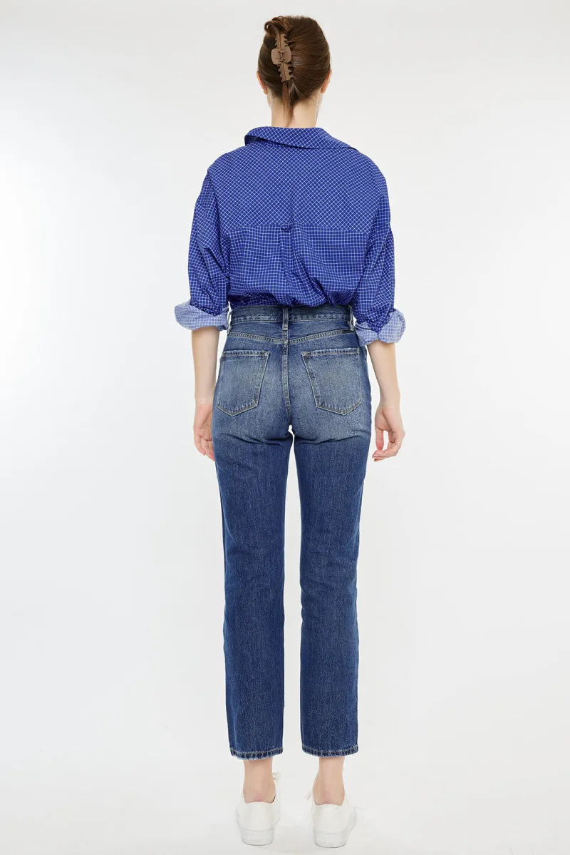 Keke High Rise Straight Leg Jeans