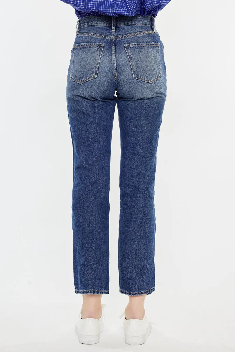 Keke High Rise Straight Leg Jeans