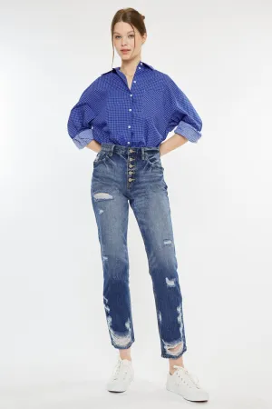 Keke High Rise Straight Leg Jeans