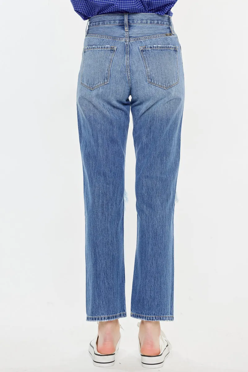 Keke High Rise Straight Leg Jeans
