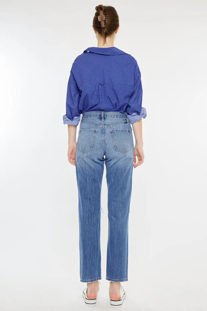 Keke High Rise Straight Leg Jeans