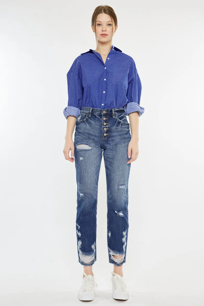 Keke High Rise Straight Leg Jeans