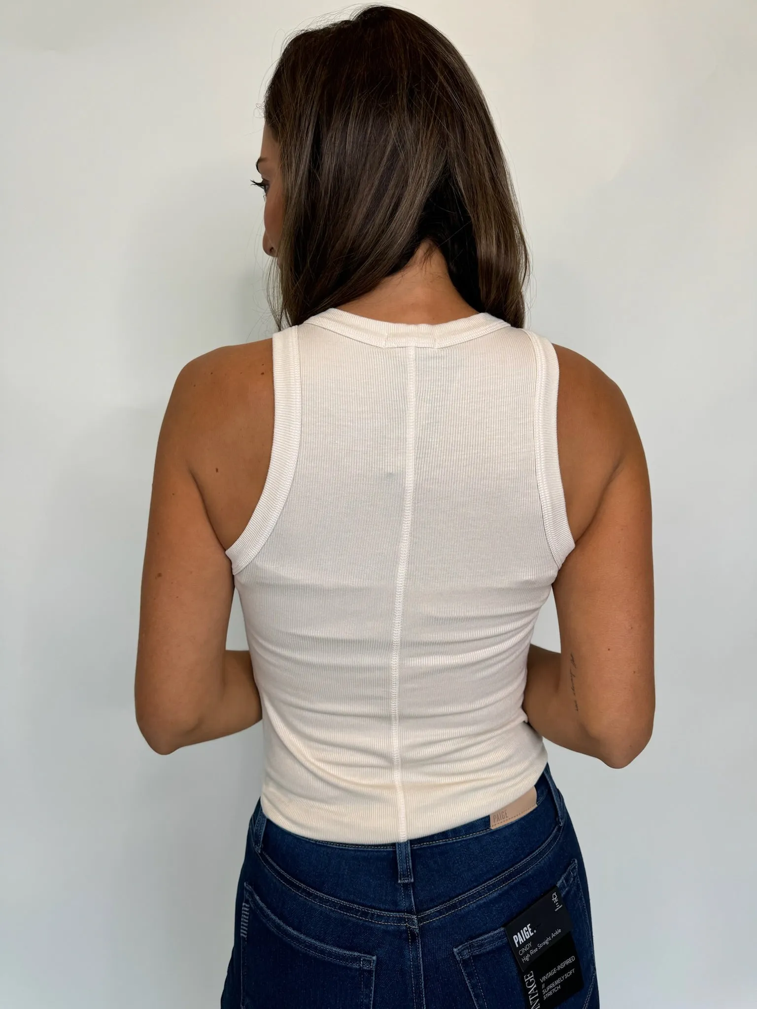 LA Made Aida Racer Front Tank Dove