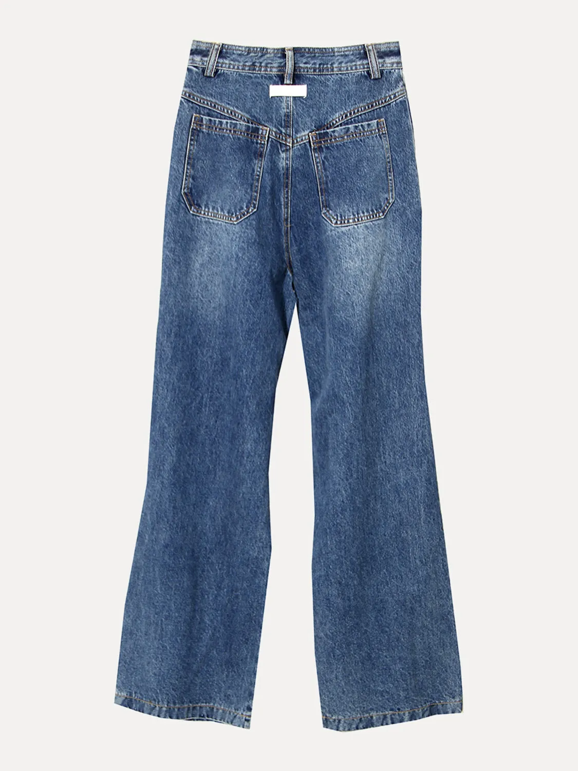 Lace Up Bootcut Jeans with Pockets
