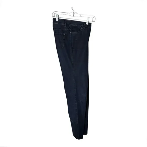 Lafayette 148 New York Cotton-Blend Thompson Straight Leg Jeans in Blue Size 10