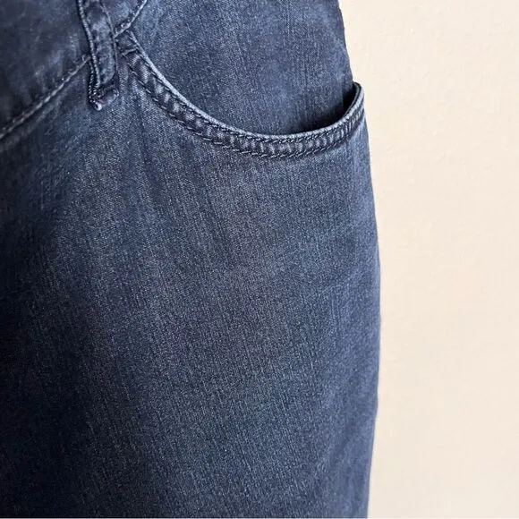Lafayette 148 New York Cotton-Blend Thompson Straight Leg Jeans in Blue Size 10