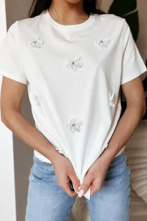 Lainey Flower Round Neck Short Sleeve T-Shirt