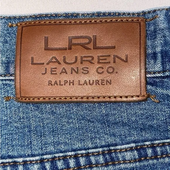 Lauren Ralph Lauren Jeans Denim Flap button closure Embroidered Classic bootcut