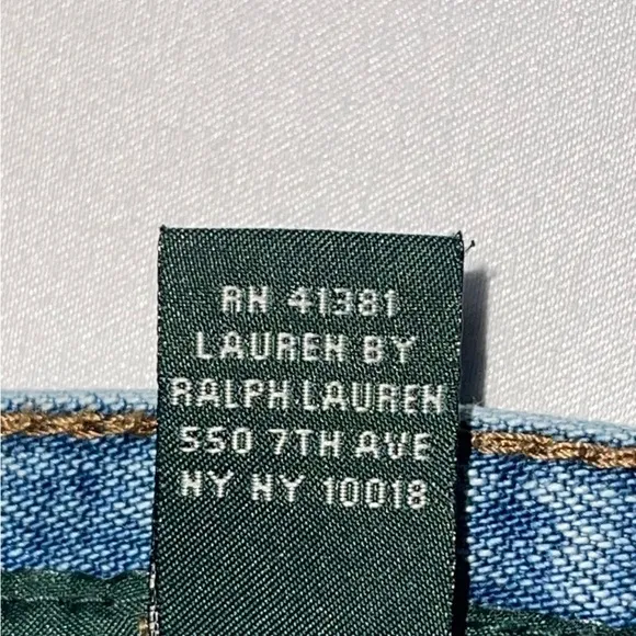 Lauren Ralph Lauren Jeans Denim Flap button closure Embroidered Classic bootcut