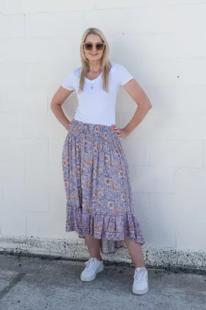Lavender Floral -  Magnolia Maxi Skirt