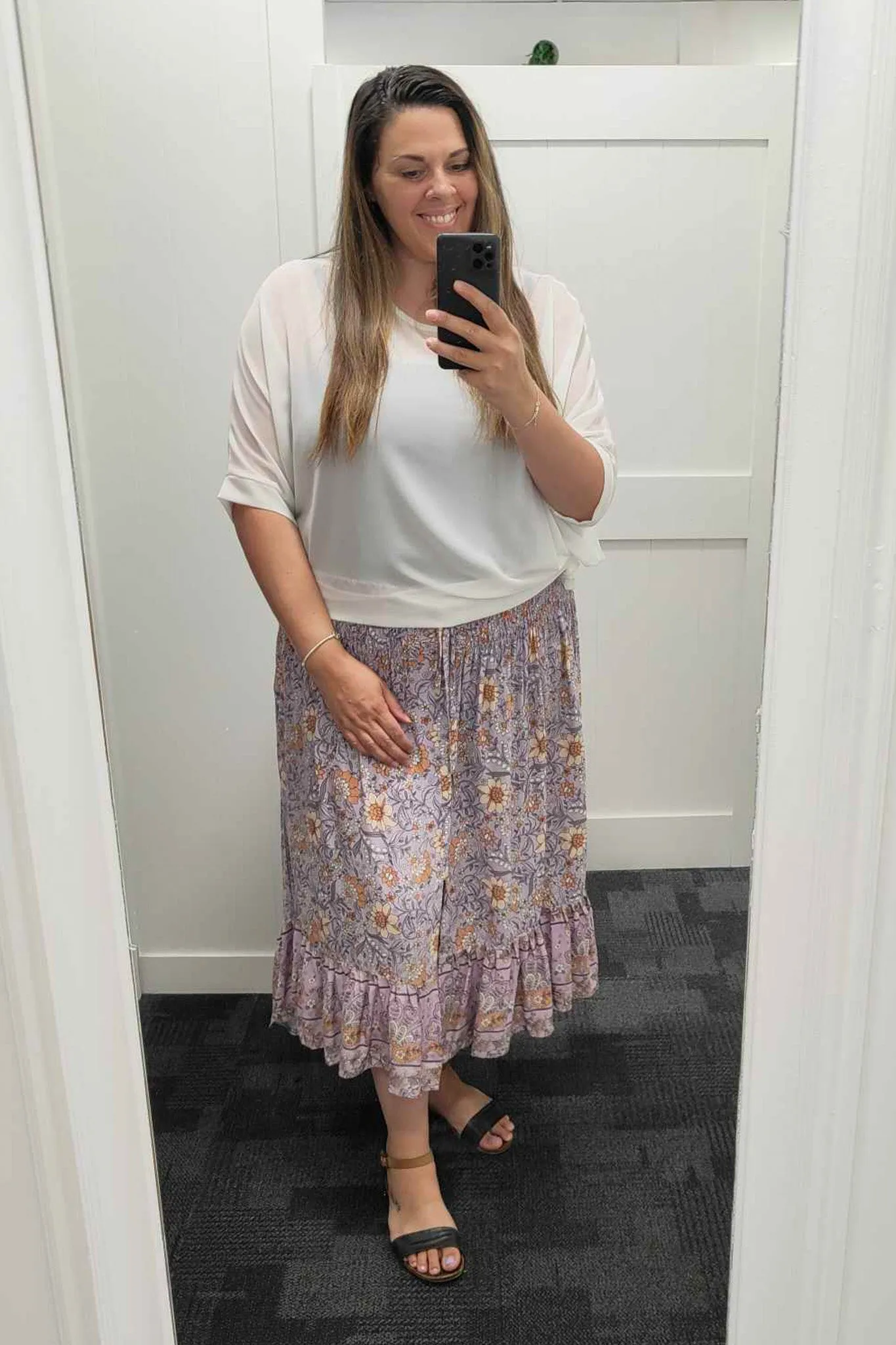 Lavender Floral -  Magnolia Maxi Skirt