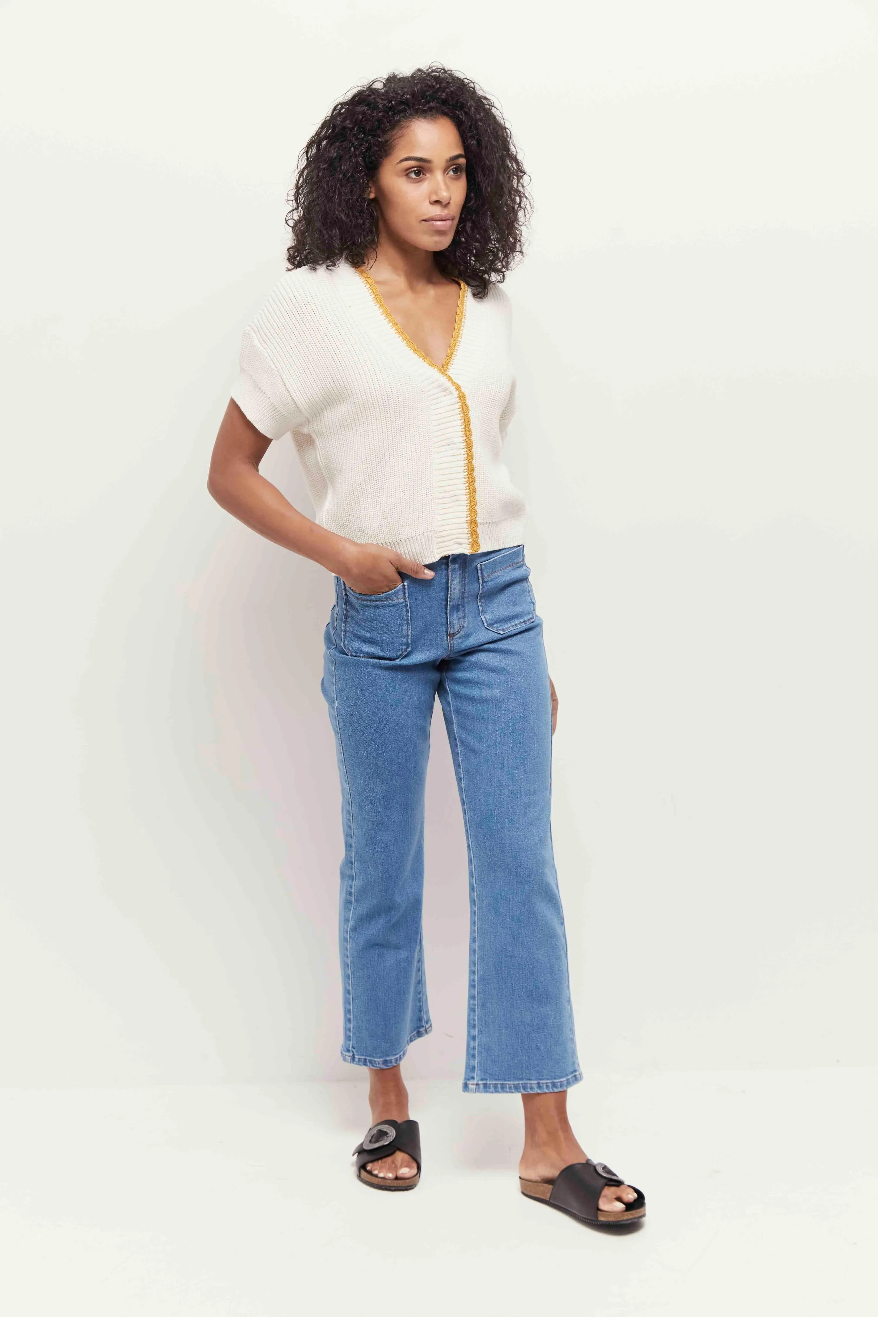 LE WILONA - Jean bootcut baby blue waterless