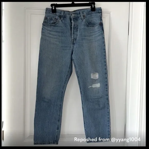 Levi’s 501 Distressed Cropped Jeans Size 28 (Luxor Reconstruction)