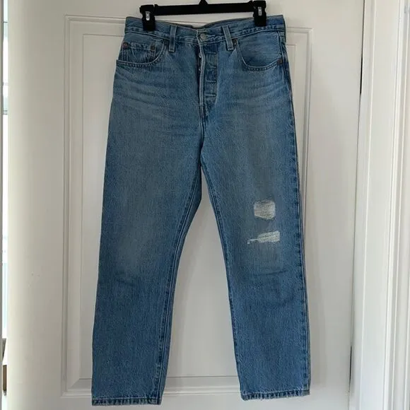 Levi’s 501 Distressed Cropped Jeans Size 28 (Luxor Reconstruction)
