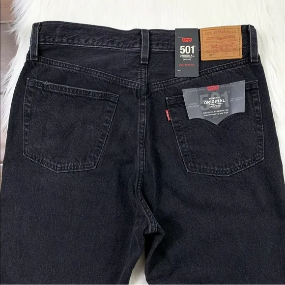 Levi’s 501 Size 28 Black Canyon Studded Straight Leg Jeans