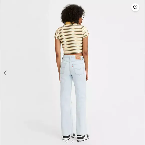 LEVI'S Low Pro Straight Jeans Charlie Won Light Wash Distressed {RR43}
