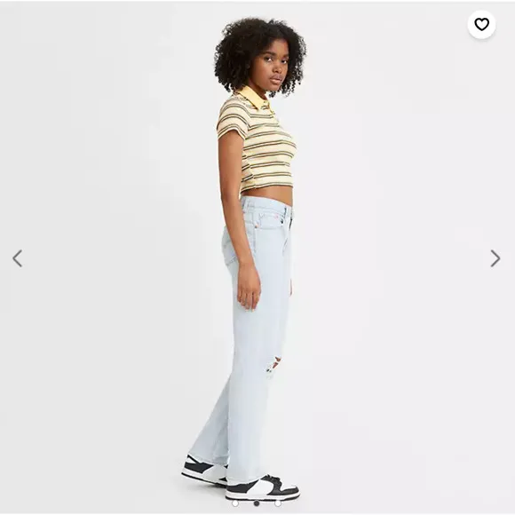 LEVI'S Low Pro Straight Jeans Charlie Won Light Wash Distressed {RR43}
