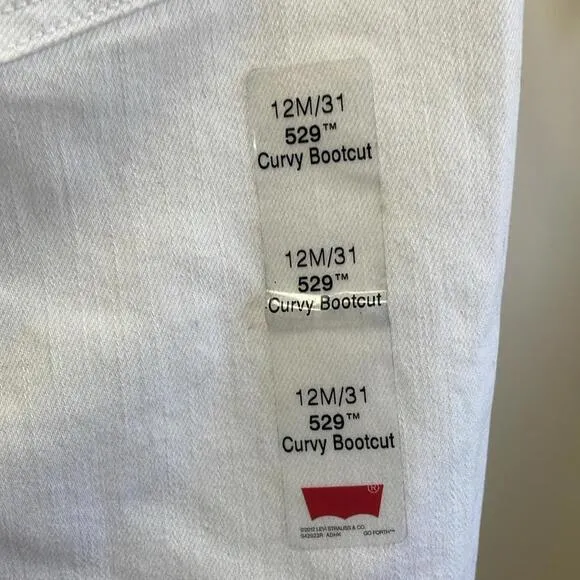 Levi's - NWT 529 Curvy Bootcut Jeans - White - 12 or 31x32