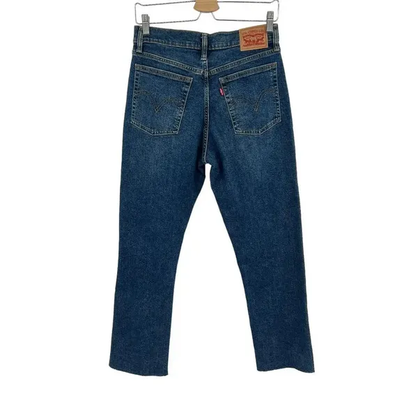 Levi's Wedgie Fit Straight Jeans Medium Destructed Size 29