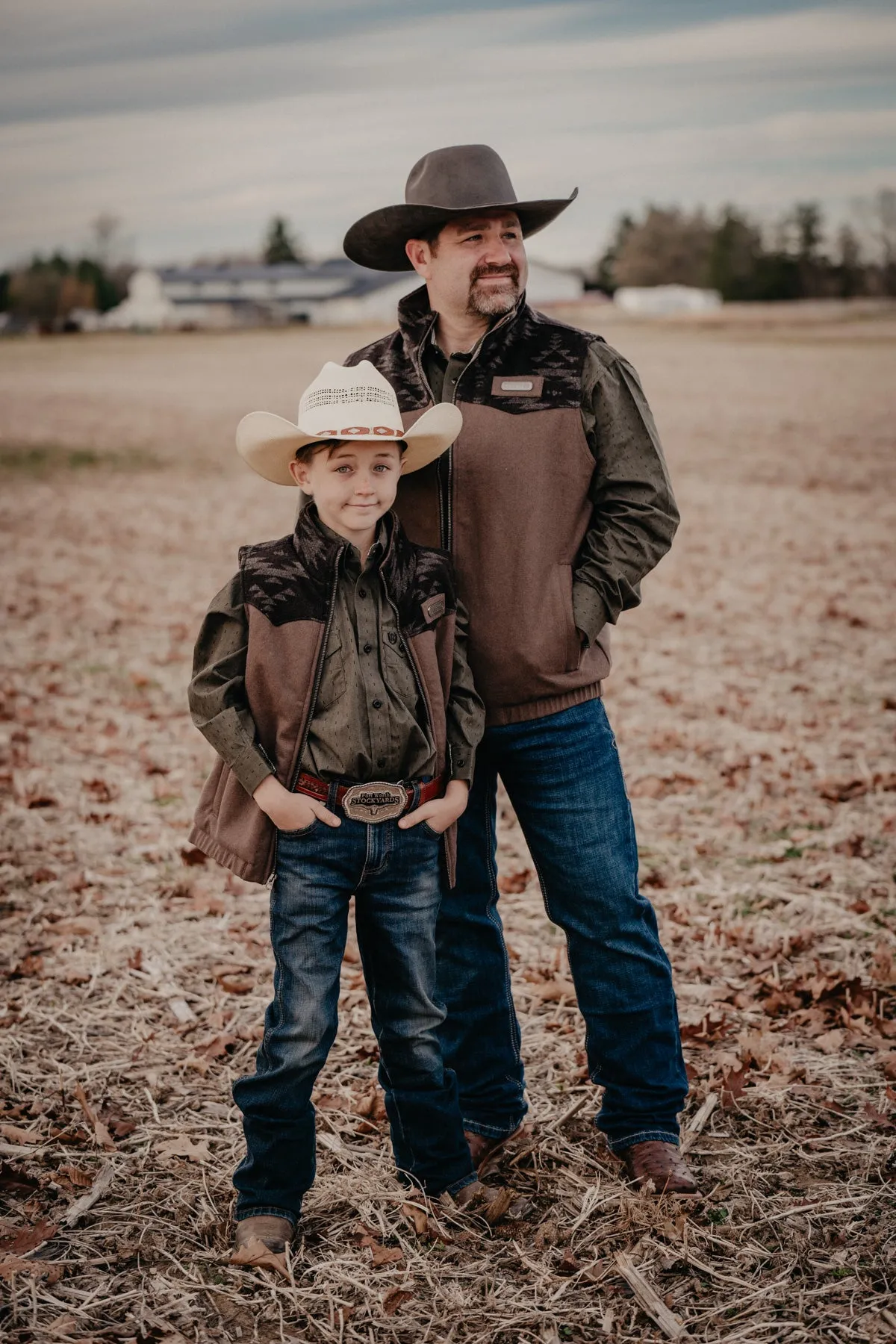 'Lil Coop' Youth Boy's CINCH Wooly Brown Vest (XS-XL)