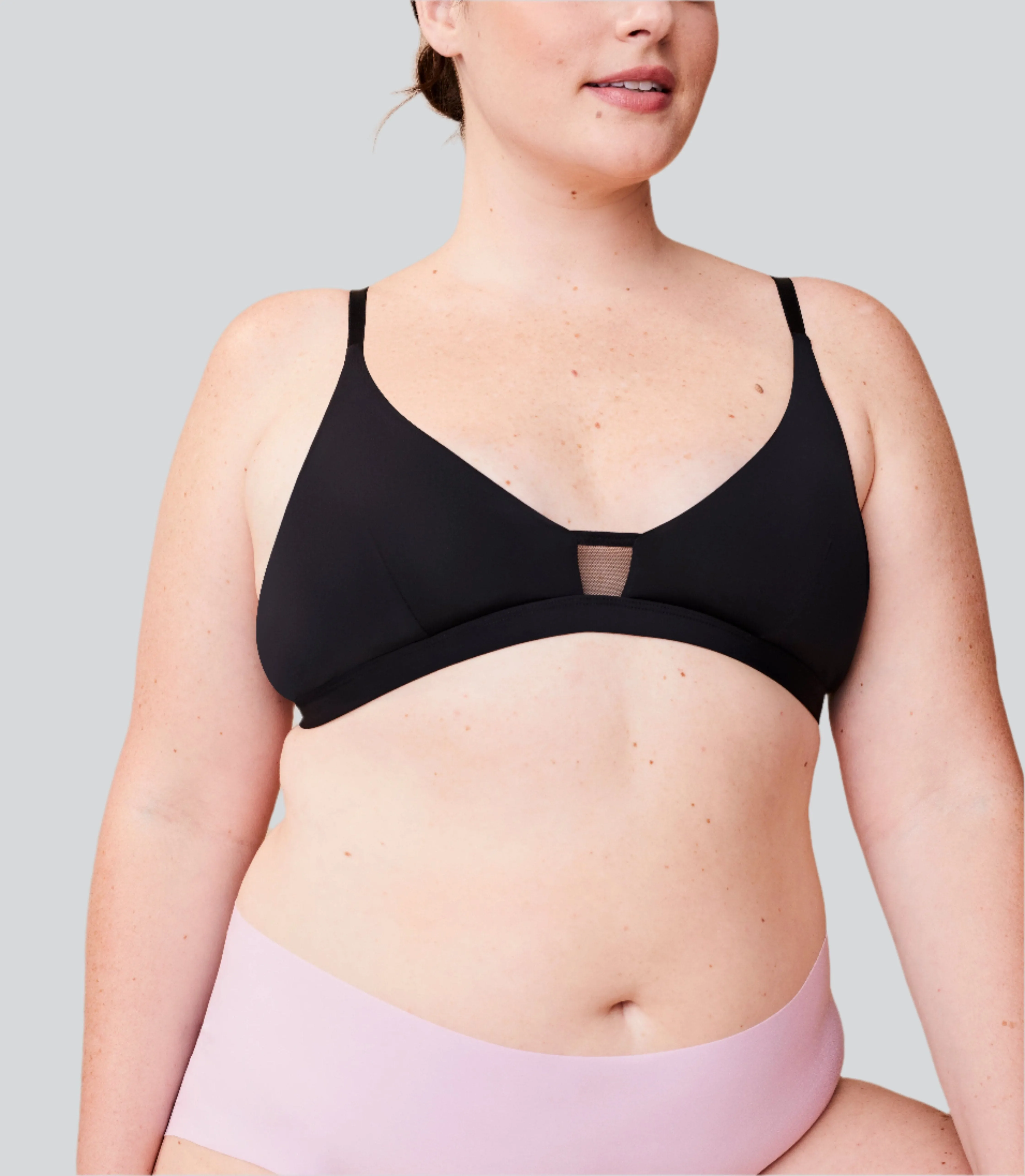 Limitless Wirefree Scoop Bra - Darted Black