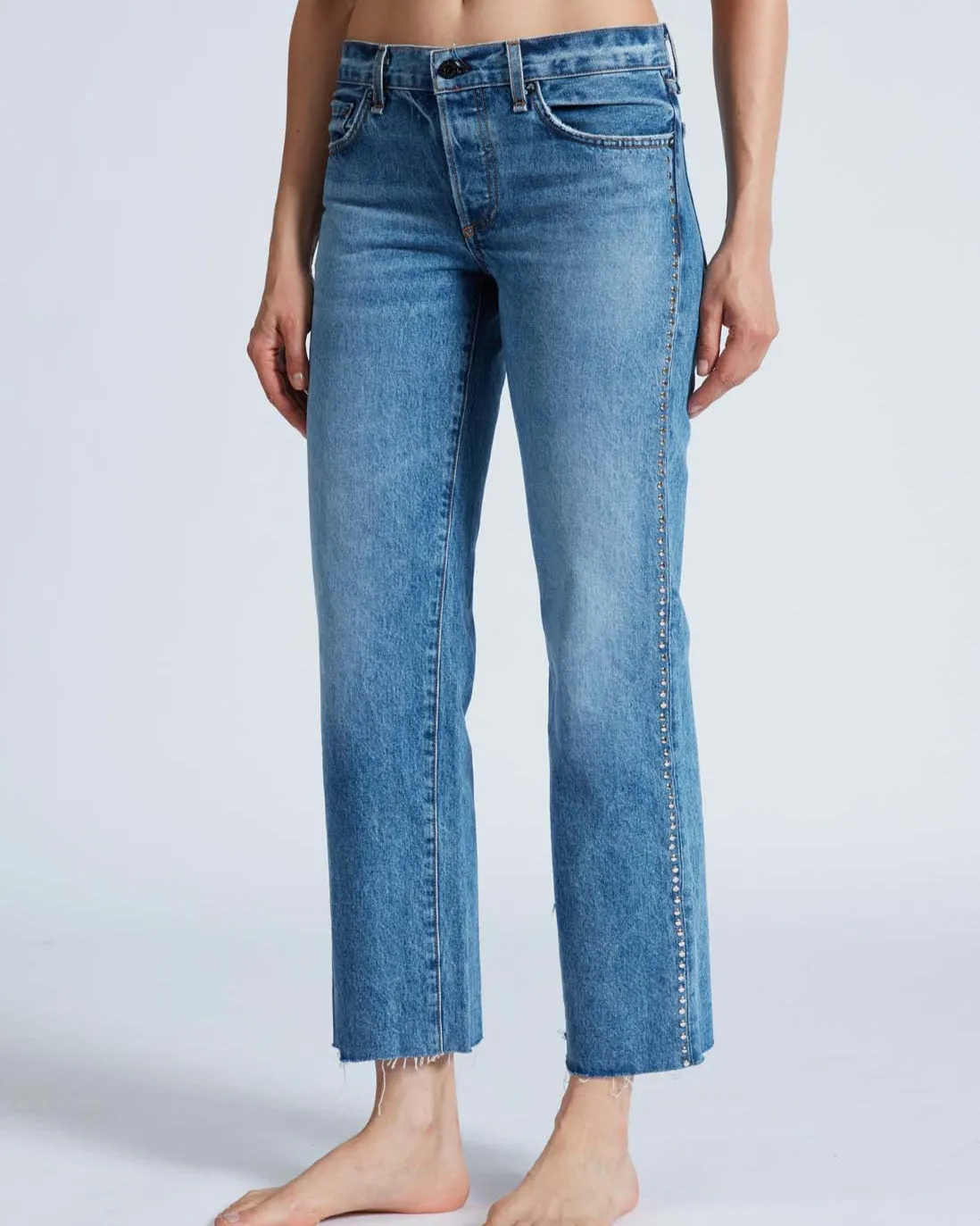 Low Rise Straight in Studded Muse